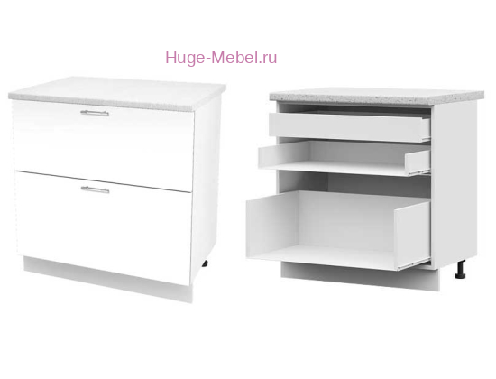 Кухонный шкаф нижний с внутренним ящиком 800 Ксения (белый)