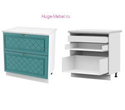 Кухонный шкаф нижний с внутренним ящиком 800 Модена (дуб бирюза)