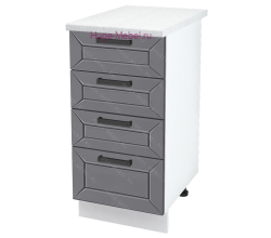 Нижний кухонный шкаф 4 ящика 400 Альфа (вулкан)