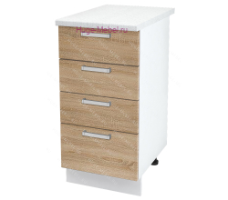 Нижний кухонный шкаф 4 ящика 400 Бетон (дуб сонома)