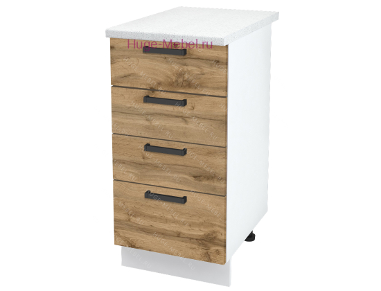 Нижний кухонный шкаф 4 ящика 400 Пасаденна (дуб вотан)