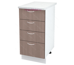 Нижний кухонный шкаф 4 ящика 400 Дина (шимо темный)