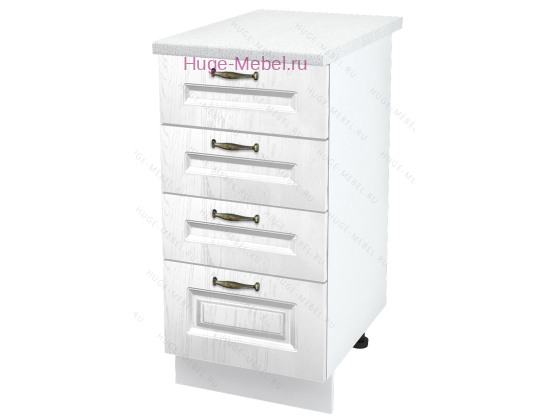 Нижний кухонный шкаф 4 ящика 400 Мария (белый)