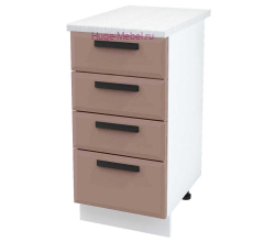 Нижний кухонный шкаф 4 ящика 400 Призма (мокко супермат)