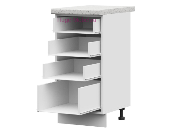 Корпус кухонного шкафа нижнего с 4 ящиками 400 ПВ (белый)
