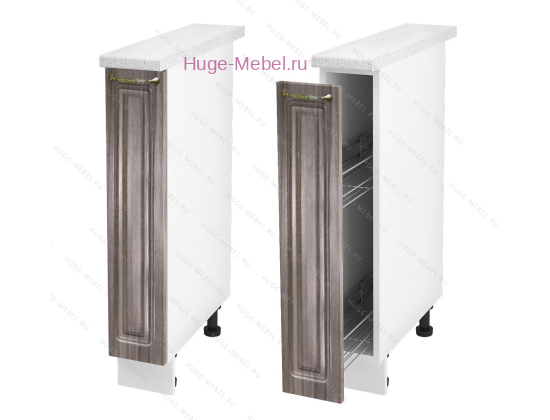 Нижний кухонный шкаф бутылочница 200 Юлия (сандал серый)