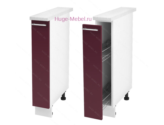 Нижний кухонный шкаф бутылочница 200 Ксения (бордо)