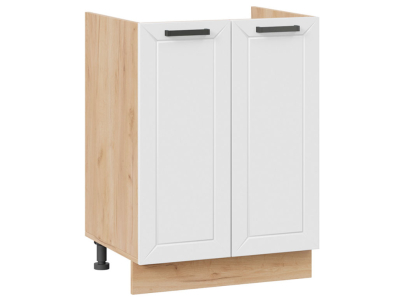 Кухонный шкаф под мойку 600 Альфа (белый) корпус крафт Кухонный шкаф под мойку 600 Альфа (белый) корпус крафт