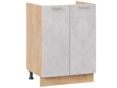 Кухонный шкаф под мойку 600 Бетон (бетон белый) корпус крафт Кухонный шкаф под мойку 600 Бетон (бетон белый) корпус крафт