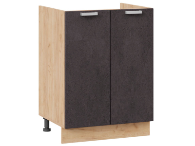 Кухонный шкаф под мойку 600 Бетон (бетон чёрный) корпус крафт Кухонный шкаф под мойку 600 Бетон (бетон чёрный) корпус крафт