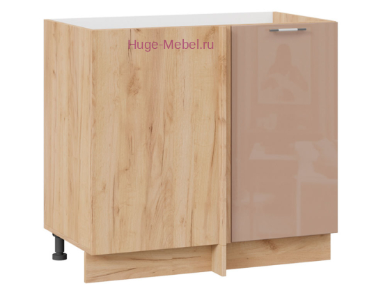 Шкаф кухонный угловой нижний 1000 Ксения (кофе с молоком) корпус крафт