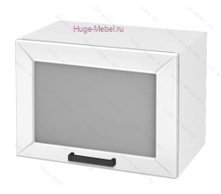 Горизонтальный кухонный стеклянный шкаф 500 Альфа (белый)