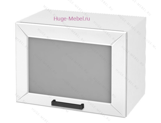 Горизонтальный кухонный стеклянный шкаф 500 Альфа (белый)