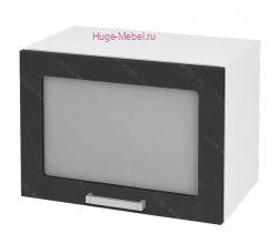 Горизонтальный кухонный стеклянный шкаф 500 Бетон (бетон чёрный)