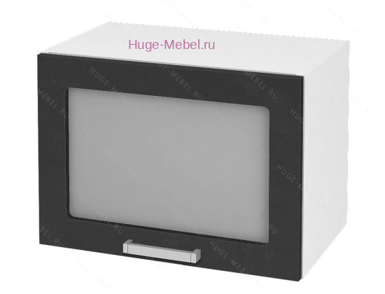 Горизонтальный кухонный стеклянный шкаф 500 Бетон (бетон чёрный)