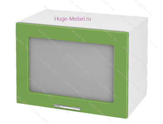 Горизонтальный кухонный стеклянный шкаф 500 Ксения (олива)