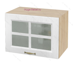 Горизонтальный кухонный стеклянный шкаф 500 Мария (крафт/белый)