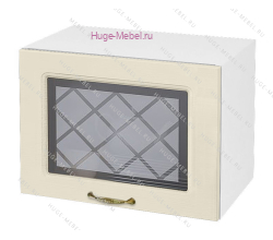 Горизонтальный кухонный стеклянный шкаф 500 Модена (дуб ваниль)