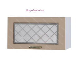 Горизонтальный кухонный стеклянный шкаф 600 Модена (дуб кофе)