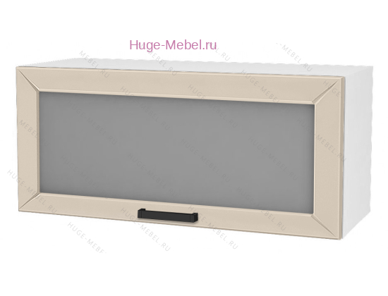 Горизонтальный кухонный стеклянный шкаф 800 Альфа (брюле)