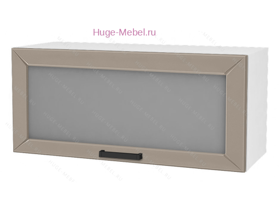 Горизонтальный кухонный стеклянный шкаф 800 Альфа (латте)