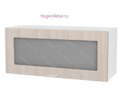 Горизонтальный кухонный стеклянный шкаф 800 Дина (шимо светлый)