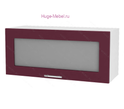 Горизонтальный кухонный стеклянный шкаф 800 Ксения (бордо)