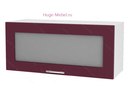 Горизонтальный кухонный стеклянный шкаф 800 Ксения (бордо)