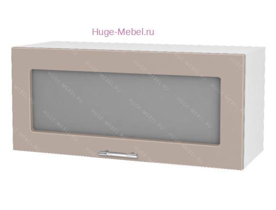 Горизонтальный кухонный стеклянный шкаф 800 Ксения (кофе с молоком)