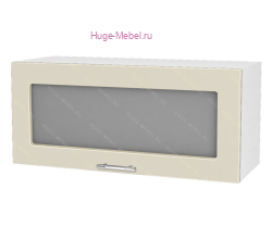 Горизонтальный кухонный стеклянный шкаф 800 Ксения (ваниль)