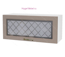 Горизонтальный кухонный стеклянный шкаф 800 Модена (дуб кофе)