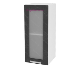 Кухонный шкаф верхний со стеклом 300 Бетон (бетон чёрный)