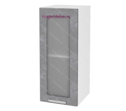 Кухонный шкаф верхний со стеклом 300 Бетон (бетон серый)