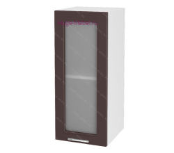 Кухонный шкаф верхний со стеклом 300 Ксения (шоколад)
