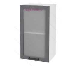 Кухонный шкаф верхний со стеклом 400 Альфа (вулкан)