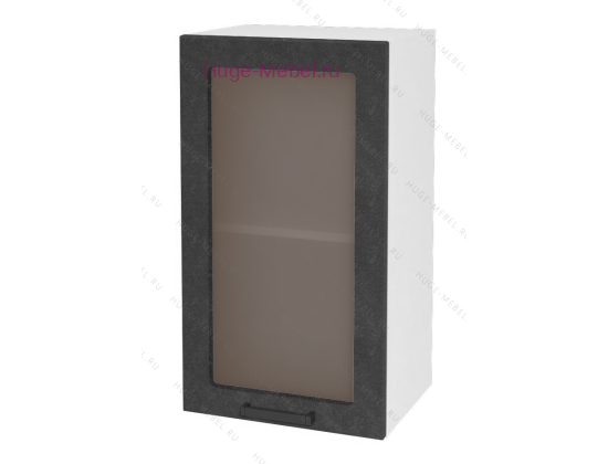 Кухонный шкаф верхний со стеклом 400 Пасаденна (бетон черный)