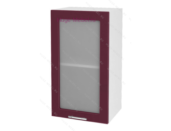 Кухонный шкаф верхний со стеклом 400 Ксения (бордо)