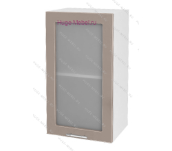 Кухонный шкаф верхний со стеклом 400 Ксения (кофе с молоком)