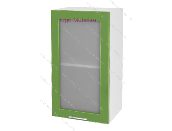 Кухонный шкаф верхний со стеклом 400 Ксения (олива)