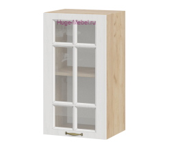 Кухонный шкаф верхний со стеклом 400 Мария (крафт/белый)