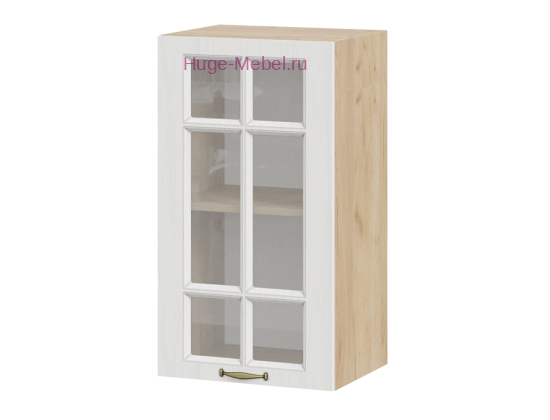 Кухонный шкаф верхний со стеклом 450 Мария (крафт/белый)