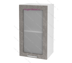 Кухонный шкаф верхний со стеклом 450 Бетон (бетон серый)