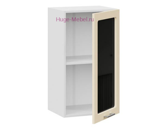 Кухонный шкаф верхний со стеклом 300 Катрин (крем)