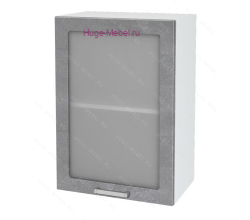 Кухонный шкаф верхний со стеклом 500 Бетон (бетон серый)