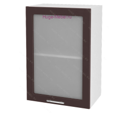 Кухонный шкаф верхний со стеклом 500 Ксения (шоколад)