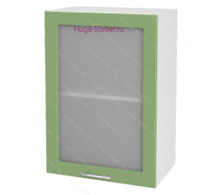 Кухонный шкаф верхний со стеклом 500 Ксения (олива)