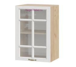 Кухонный шкаф верхний со стеклом 500 Мария (крафт/белый)