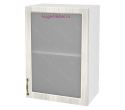 Кухонный шкаф верхний со стеклом 500 Юлия (сандал белый)