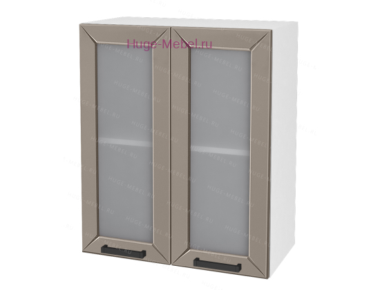 Кухонный шкаф верхний со стеклом 600 Альфа (латте)