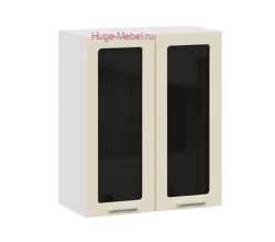 Кухонный шкаф верхний со стеклом 600 Катрин (крем)